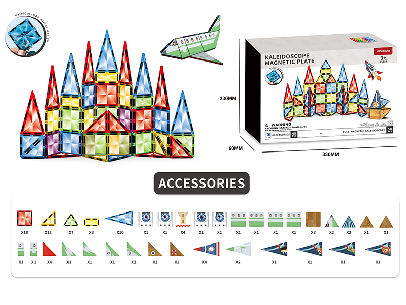 Kaleidoscope Magnetic Tiles Building Blocks 50pcs + 45pcs