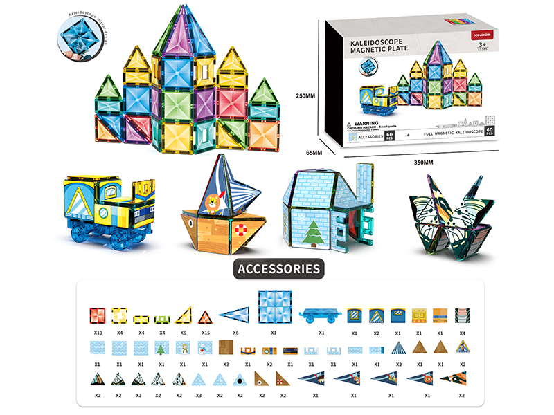 Kaleidoscope Magnetic Tiles Building Blocks 60pcs + 60pcs