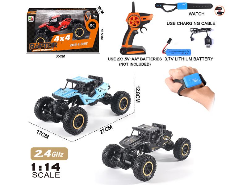 1:14 2.4G R/C 4WD Alloy Climbing Car With Watch