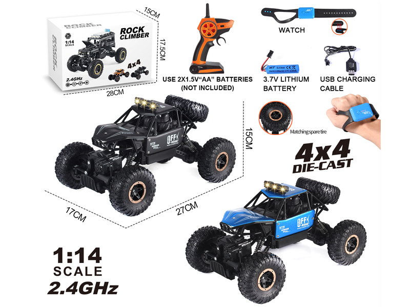 1:14 2.4G R/C 4WD Alloy Climbing Car With Watch
