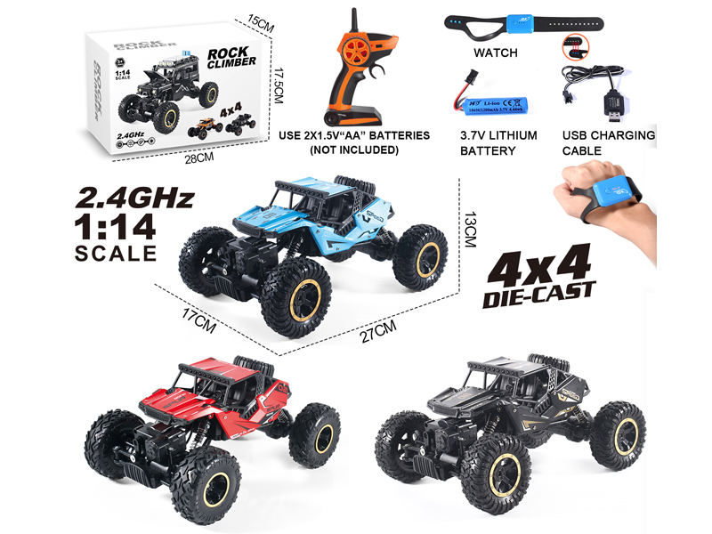 1:14 2.4G R/C 4WD Alloy Climbing Car With Watch