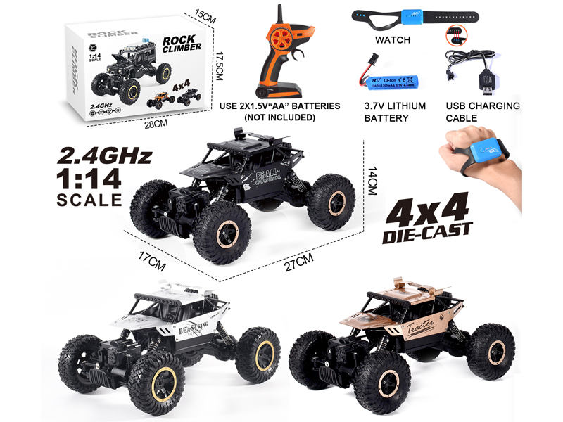 1:14 2.4G R/C 4WD Alloy Climbing Car With Watch