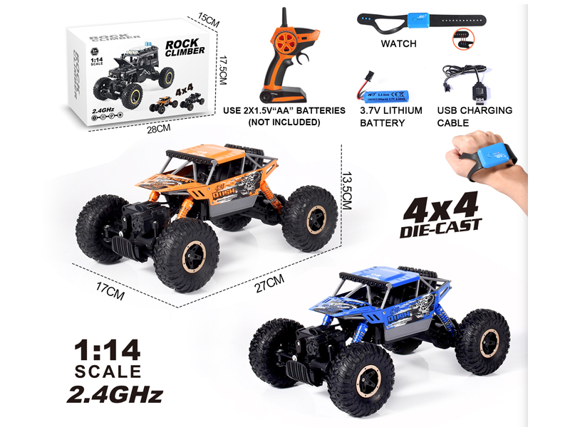 1:14 2.4G R/C 4WD Alloy Climbing Car With Watch