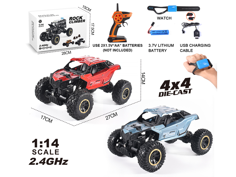 1:14 2.4G R/C 4WD Alloy Climbing Car With Watch