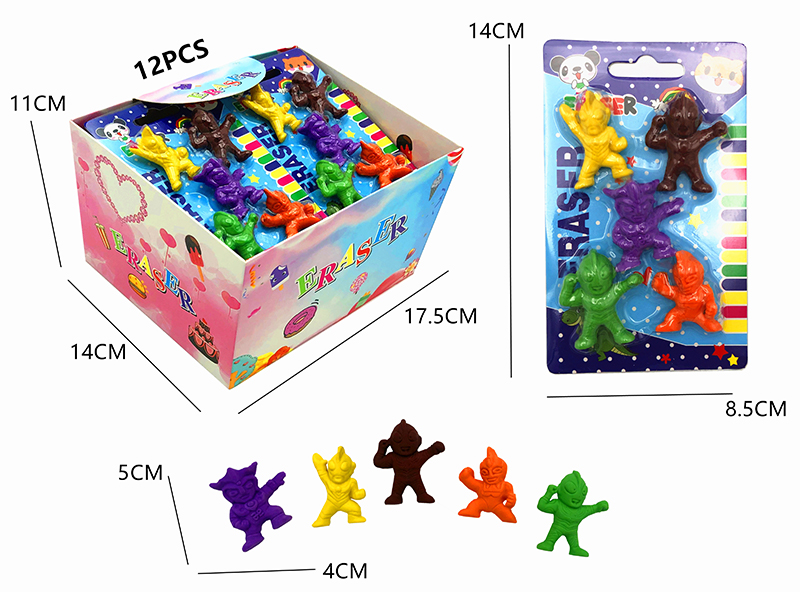 12PCS Stationery Eraser Series (Detachable)