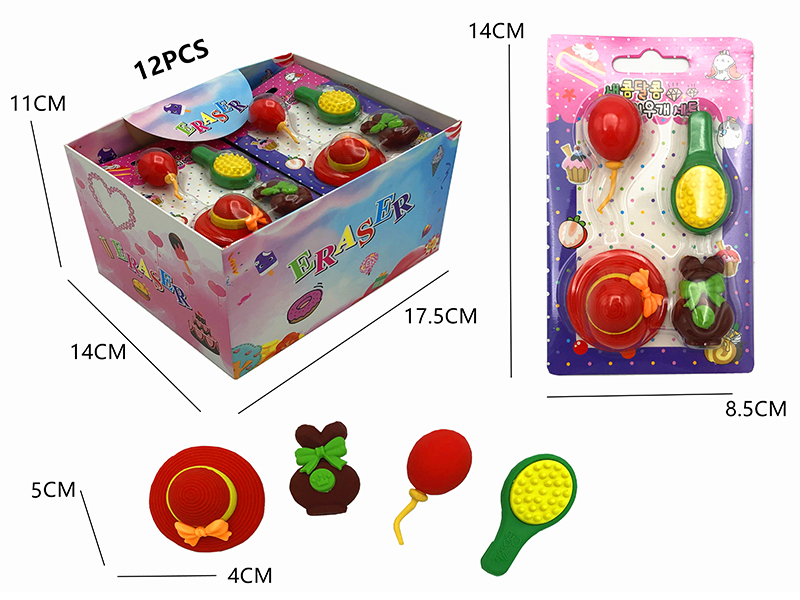 12PCS Stationery Eraser Series (Detachable)
