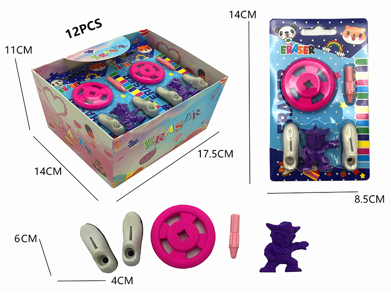 12PCS Stationery Eraser Series (Detachable)