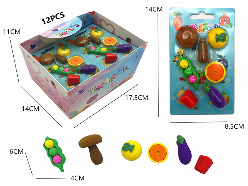 12PCS Stationery Eraser Series (Detachable)