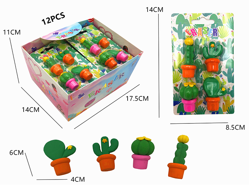 12PCS Stationery Eraser Series (Detachable)