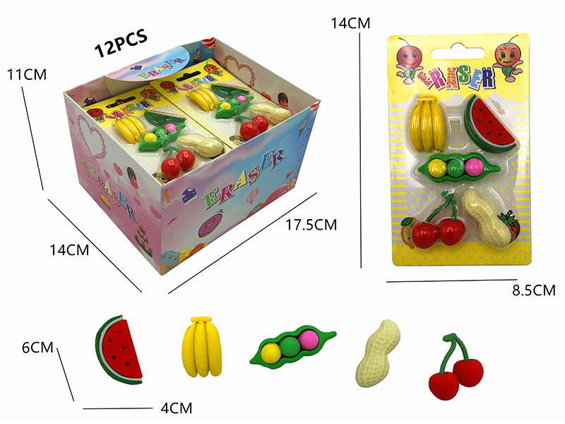 12PCS Stationery Eraser Series (Detachable)