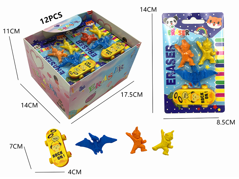 12PCS Stationery Eraser Series (Detachable)