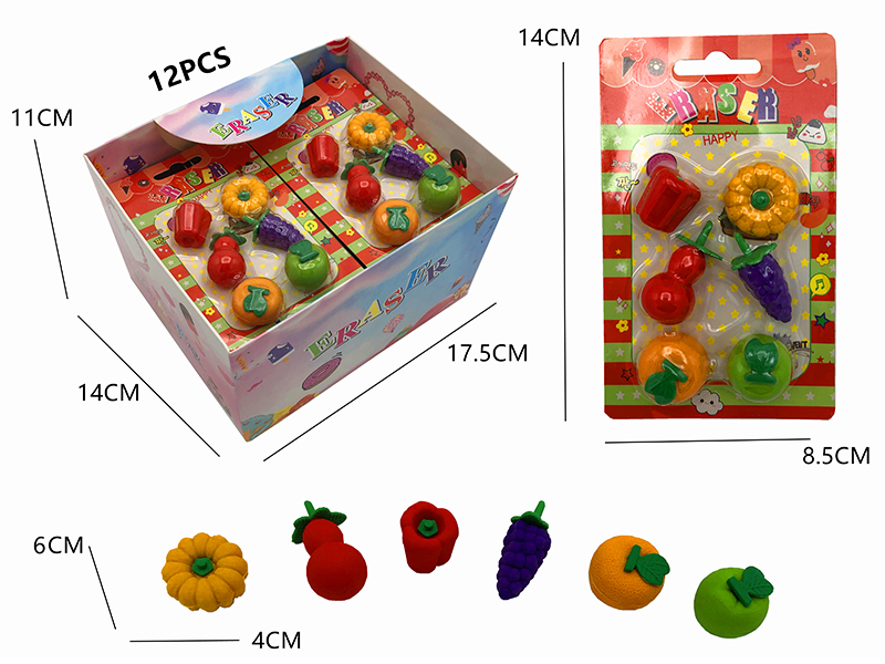 12PCS Stationery Eraser Series (Detachable)