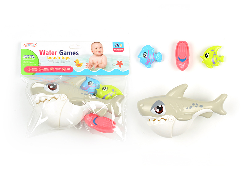 Bath Toy shark Catching Fish Game 4PCS