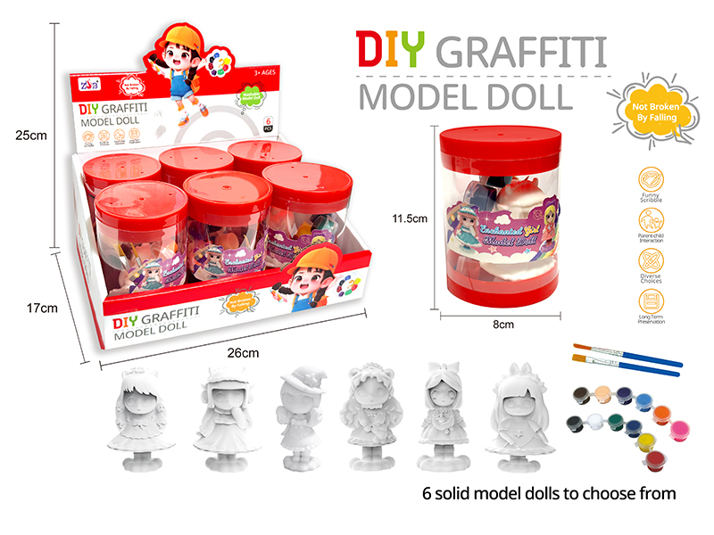 DIY Graffiti Soft Glue Solid Modle Dolls - Magic Girl 7pcs