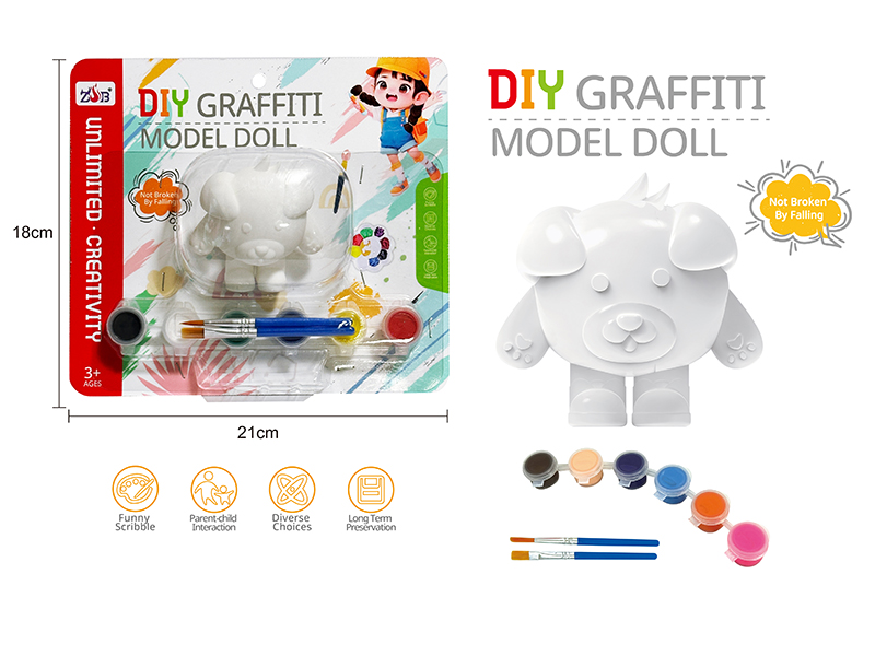 DIY Graffiti Soft Glue Solid Modle Doll - Dog