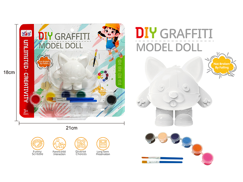 DIY Graffiti Soft Glue Solid Modle Doll - Dog