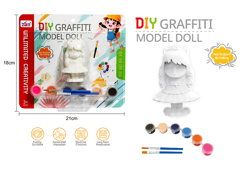 DIY Graffiti Soft Glue Solid Modle Doll - Magic Girl