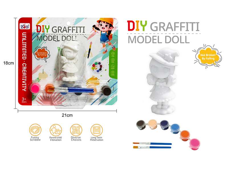 DIY Graffiti Soft Glue Solid Modle Doll - Magic Girl
