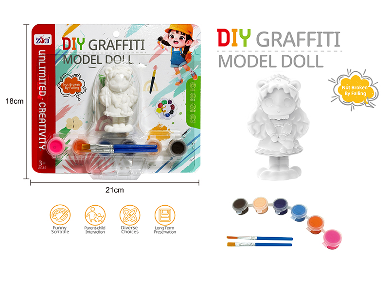 DIY Graffiti Soft Glue Solid Modle Doll - Magic Girl