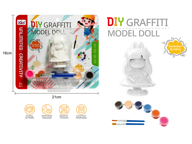 DIY Graffiti Soft Glue Solid Modle Doll - Magic Girl