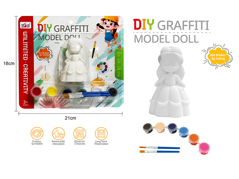 DIY Graffiti Soft Glue Solid Princess Modle Doll
