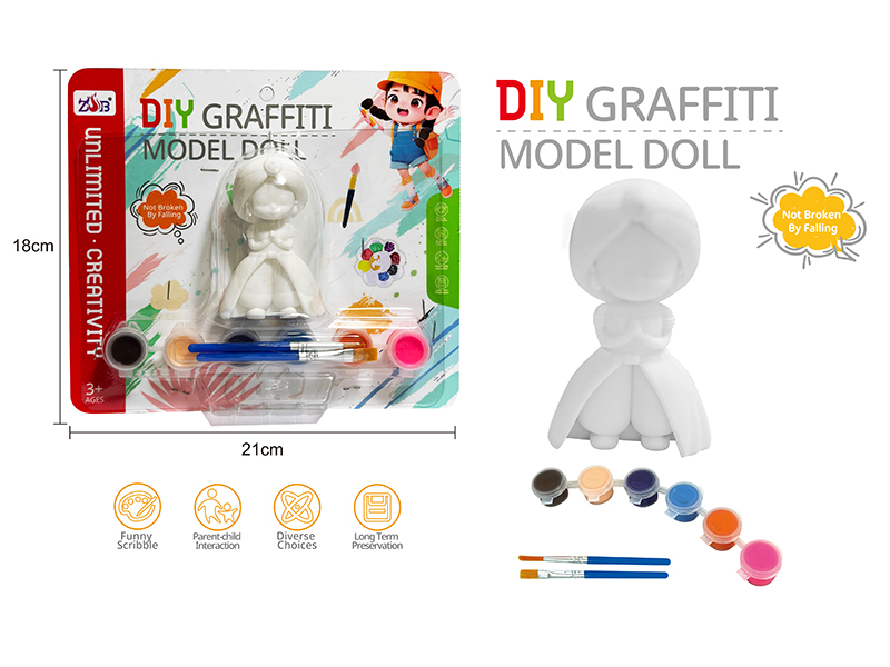 DIY Graffiti Soft Glue Solid Princess Modle Doll