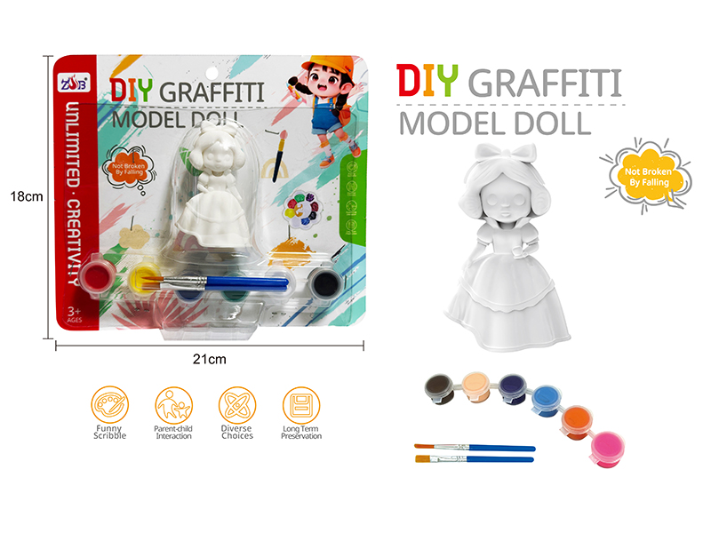 DIY Graffiti Soft Glue Solid Princess Modle Doll