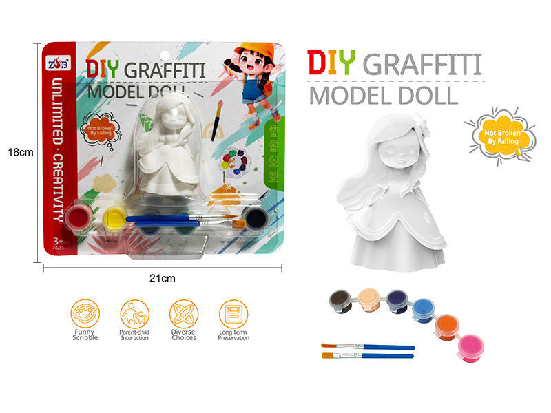 DIY Graffiti Soft Glue Solid Princess Modle Doll