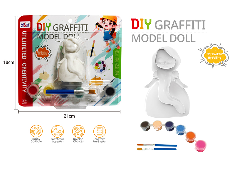 DIY Graffiti Soft Glue Solid Princess Modle Doll