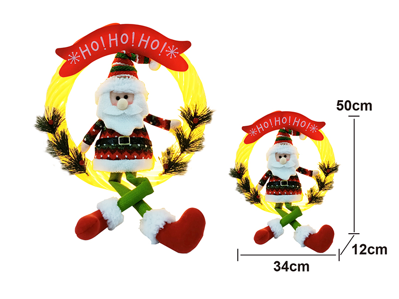 Crafts Santa Claus Wreath - Lights