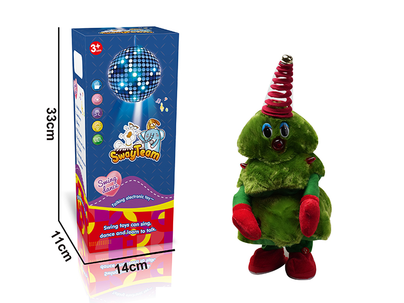 B/O Swinging Glowing Christmas Tree Toy With Music