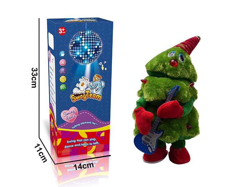 B/O Swinging Glowing Music Christmas Tree Toy With Guitar