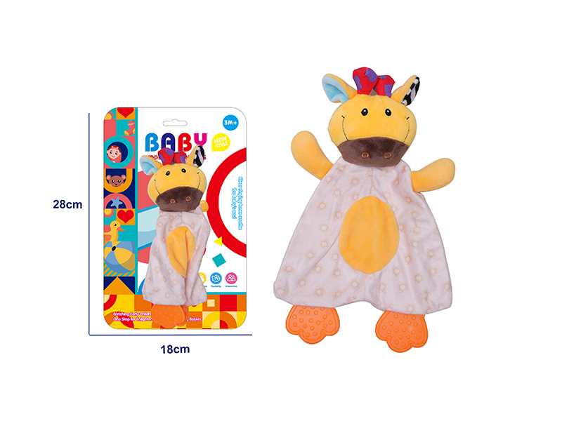 Baby Soothe Towel With Teether  - Giraffe