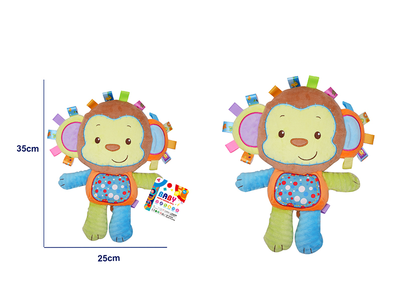 Baby Cartoon Rattle Soothes Stuffed Animal - Monkey