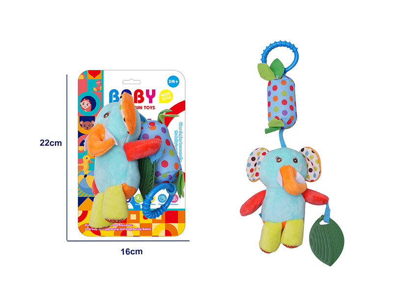 Cartoon Rattle Baby Bed & Stroller Hanging Plush Toy - Elephant