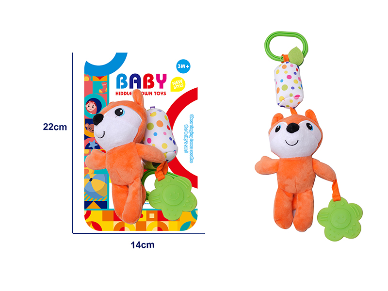 Cartoon Rattle Baby Bed & Stroller Hanging Plush Toy - Fox