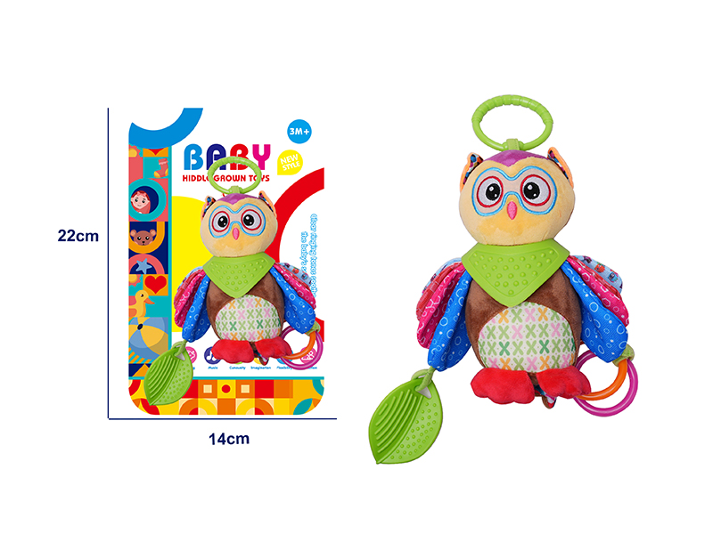 Cartoon Animal Rattle Baby Bed & Stroller Hanging Plush Toy - Owl