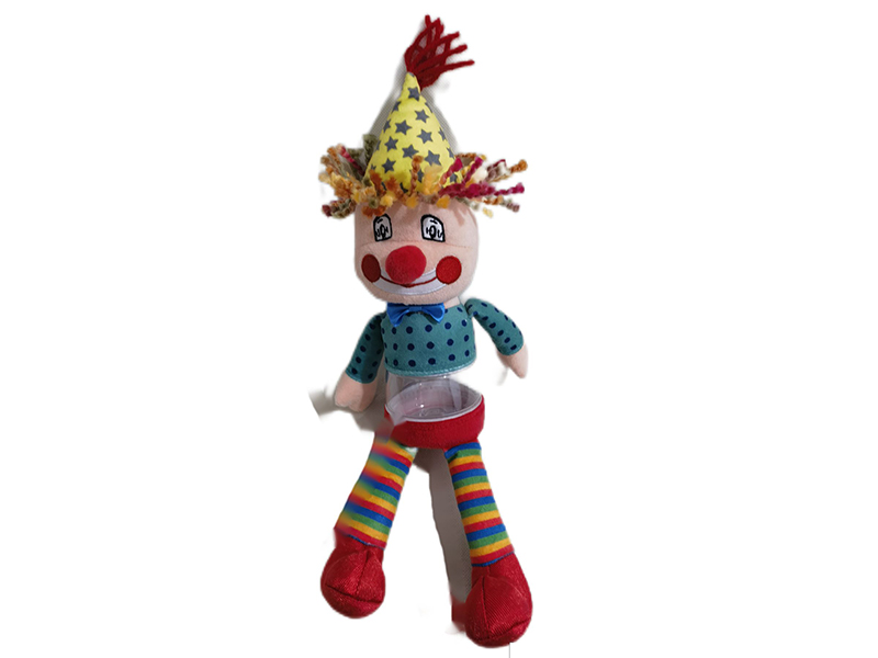 Plush Clown Doll(Transparent Body,Can Hold Sugar, Can Stored)