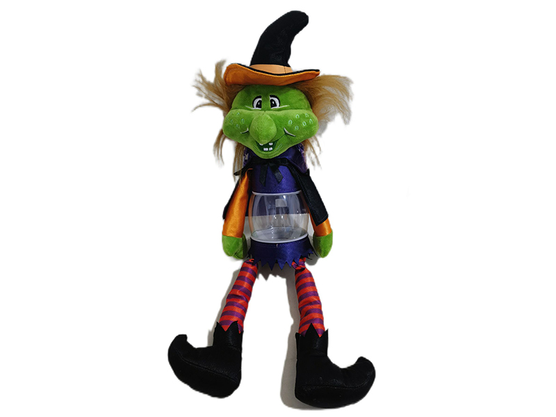 Plush Halloween Green Ghost Doll(Transparent Body,Can Hold Sugar, Can Stored)
