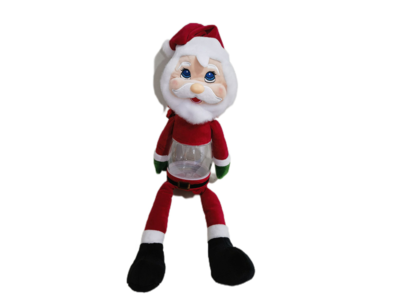Plush Santa Claus Doll(Transparent Body,Can Hold Sugar, Can Stored)