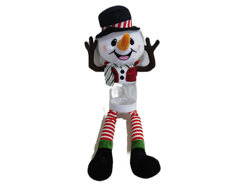 Plush Christmas Snowman Doll(Transparent Body,Can Hold Sugar, Can Stored)