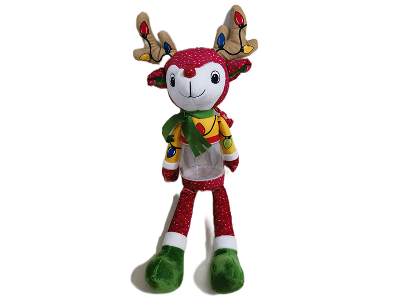 Plush Christmas Elk Doll(Transparent Body,Can Hold Sugar, Can Stored)