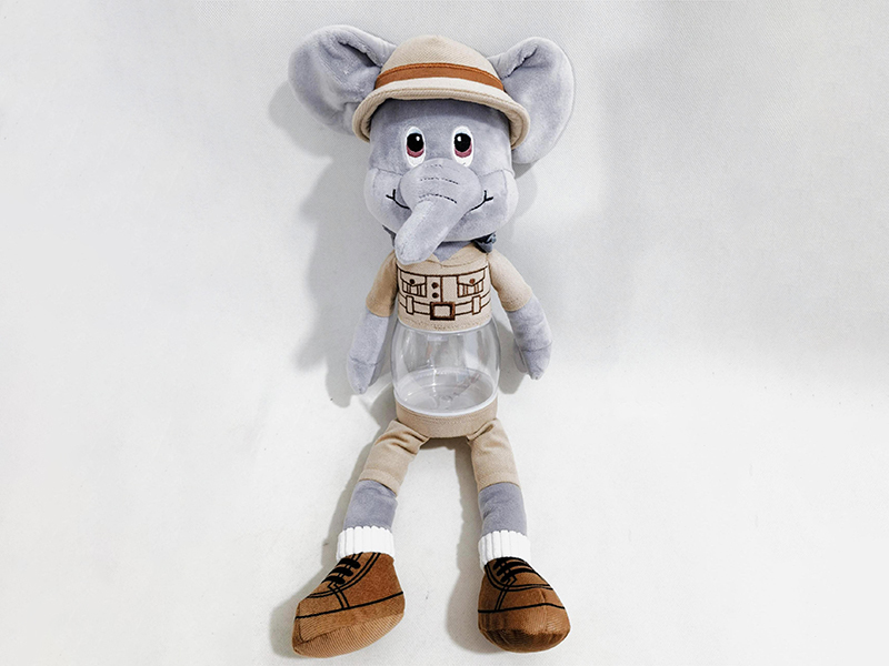 Plush Big Ears Elephant Doll(Transparent Body,Can Hold Sugar, Can Stored)