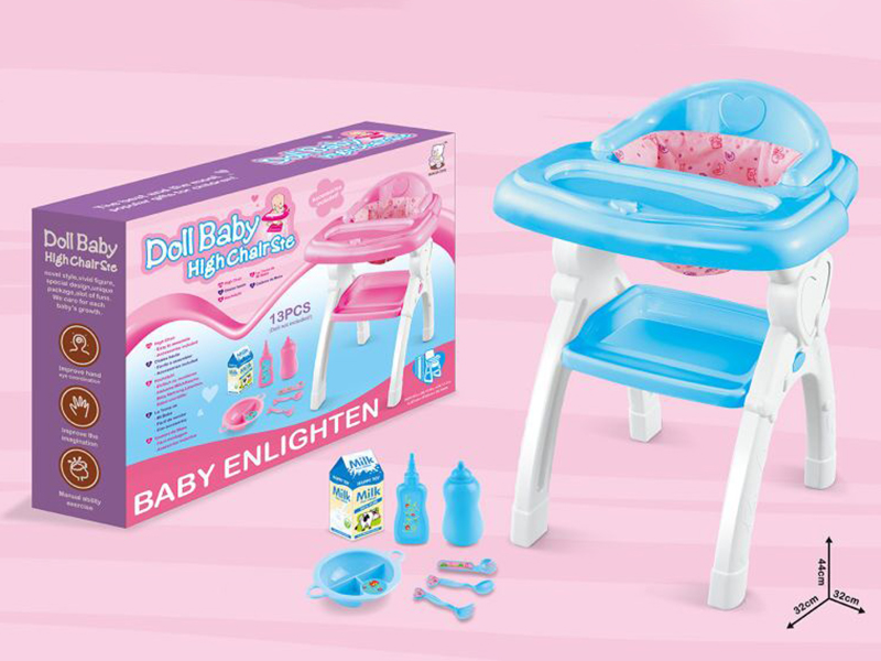 Doll Baby High Chair + Accessories