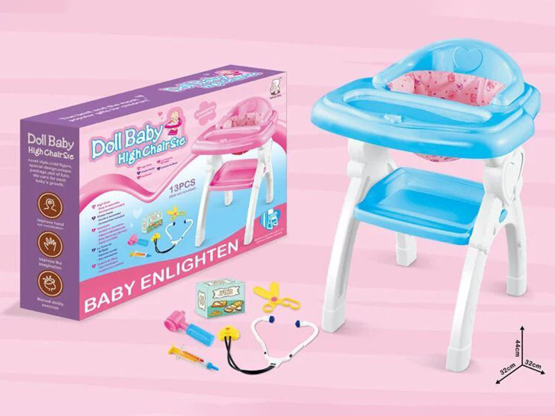Doll Baby High Chair + Accessories