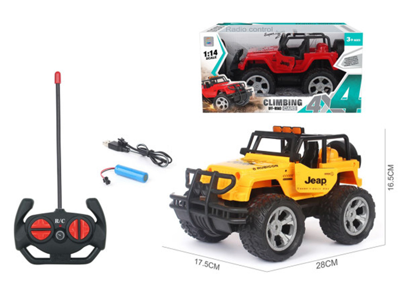 1:14 4-Channel Remote Control Off-Road Jeep Open Door Car