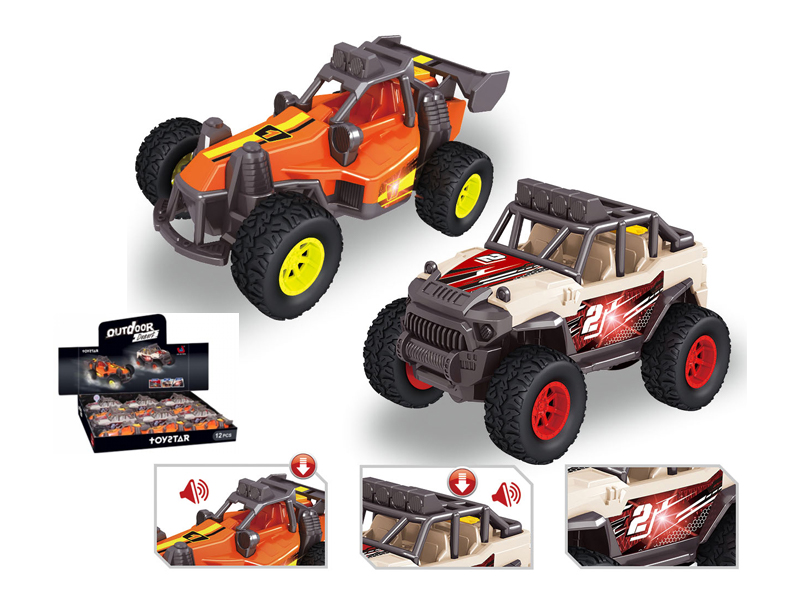 12PCS Pull Back Off-Road Vehicle With Sound And Light