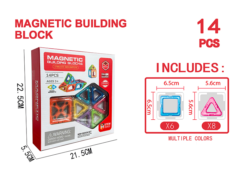 Transparent Magnetic Building Block Set 14PCS