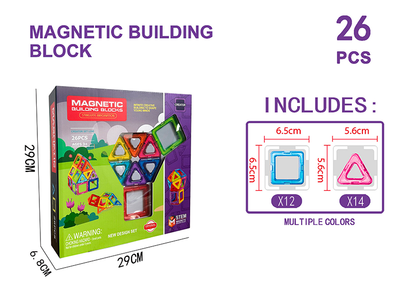 Transparent Magnetic Building Block Set 26PCS