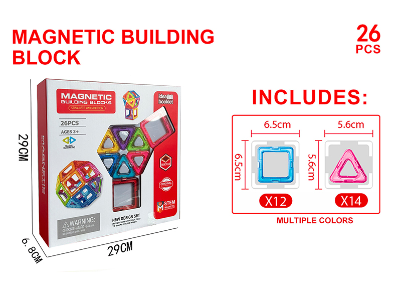 Transparent Magnetic Building Block Set 26PCS
